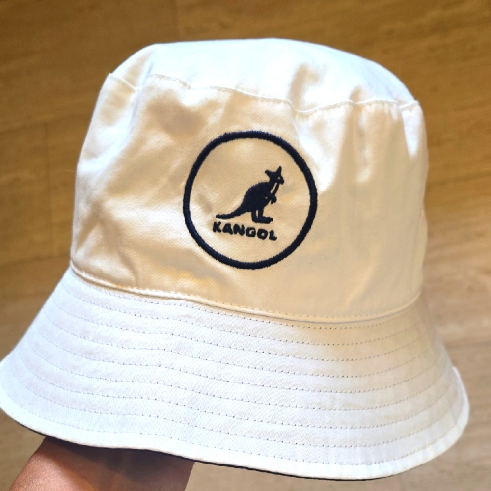 Kangol Unisex White Cotton Bucket Hat
